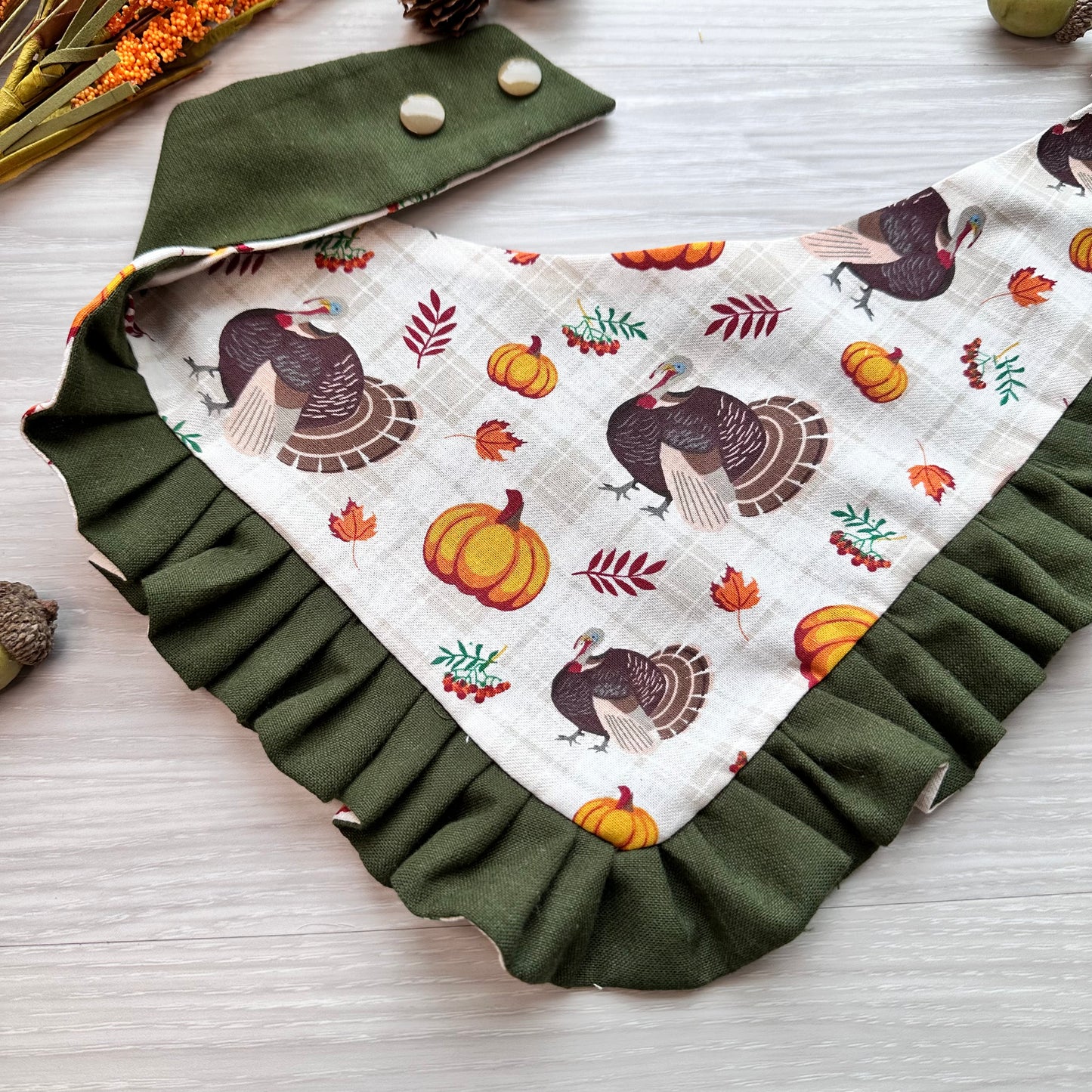 Turkey and Pumkins Fall Dog Bandana