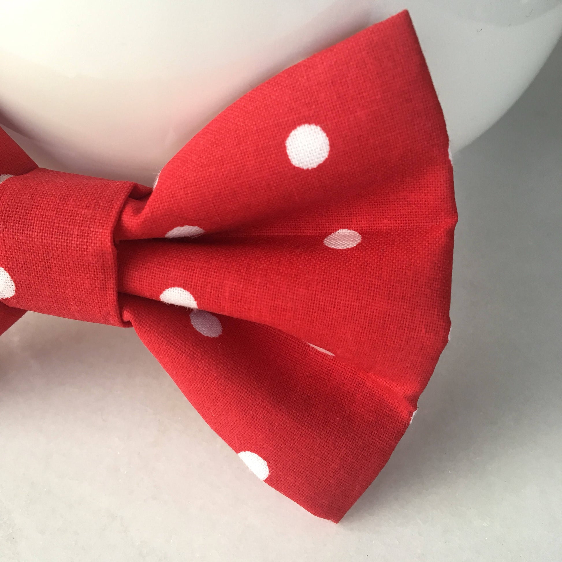 Red and White Polka dot Bowtie