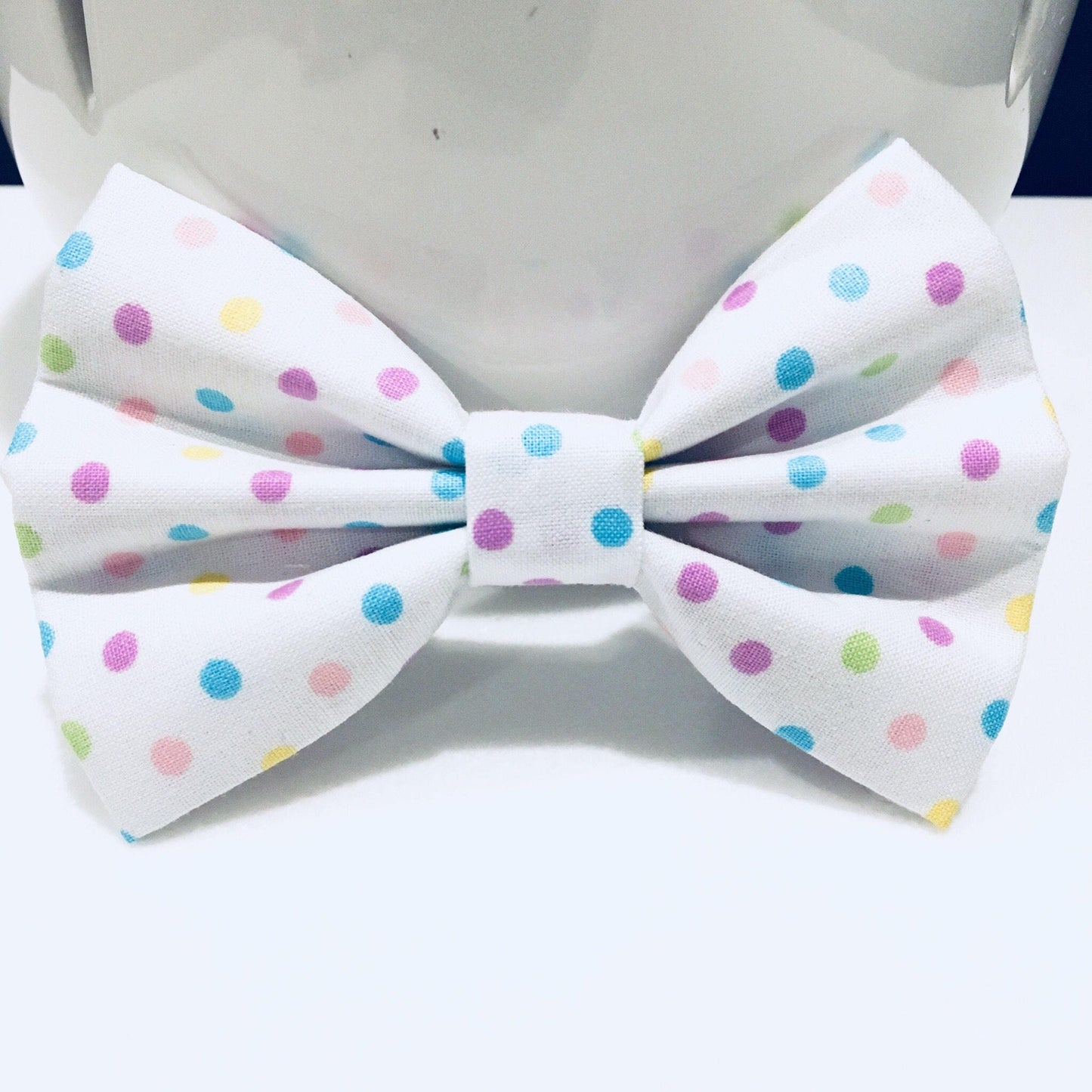 Polka Dot Dog Bow Tie, Spring Pet Collar Accessory