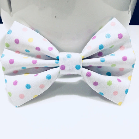 Polka Dot Dog Bow Tie, Spring Pet Collar Accessory