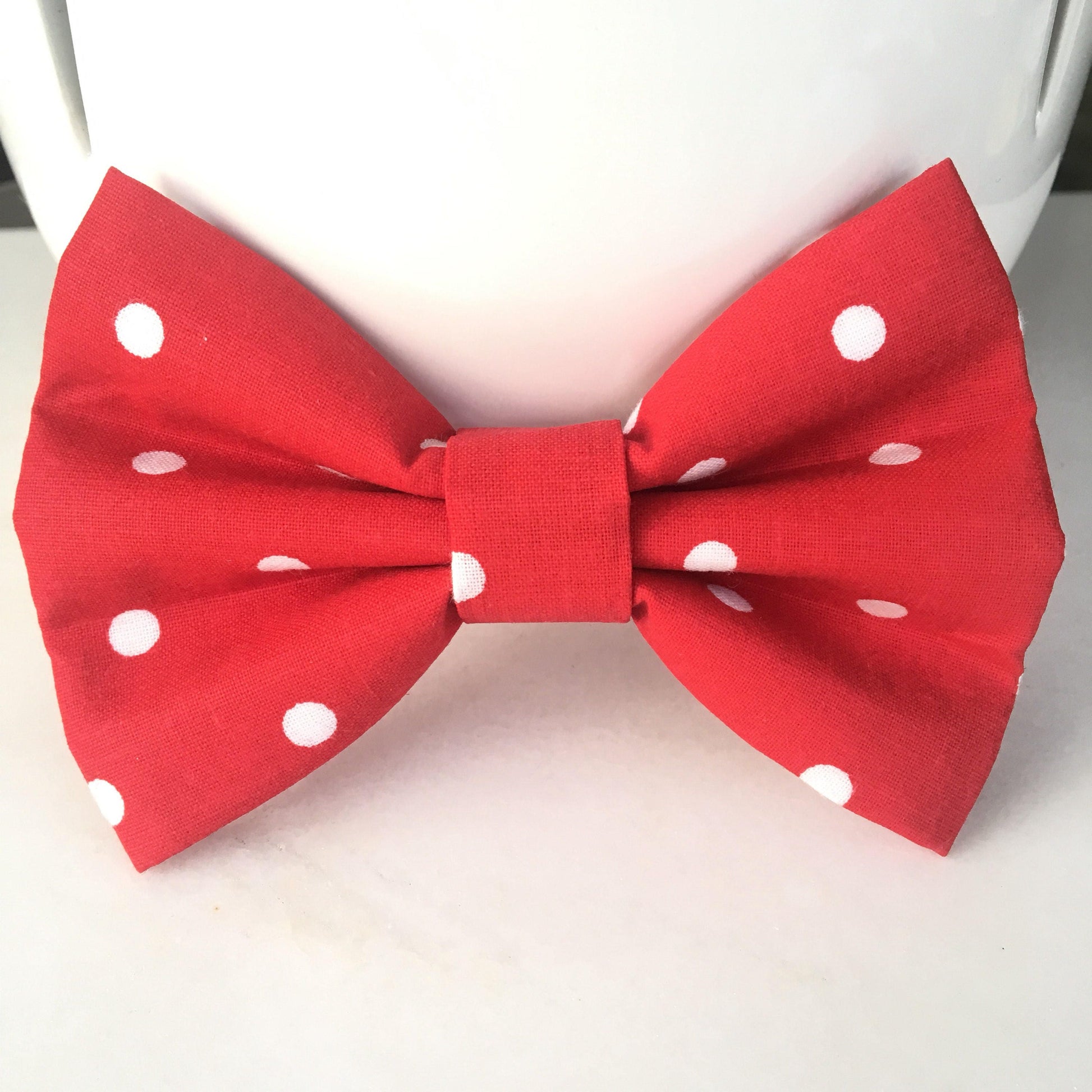 Red and White Polka dot Bowtie
