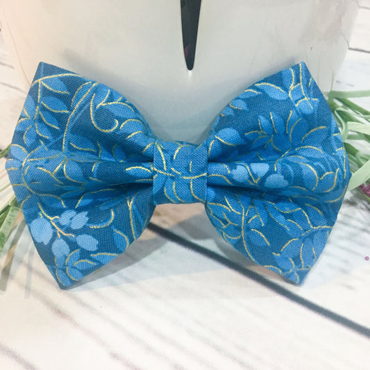 Blue floral Dog Bow Tie