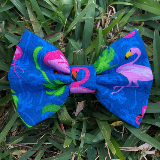 Flamingo Dog Bowtie
