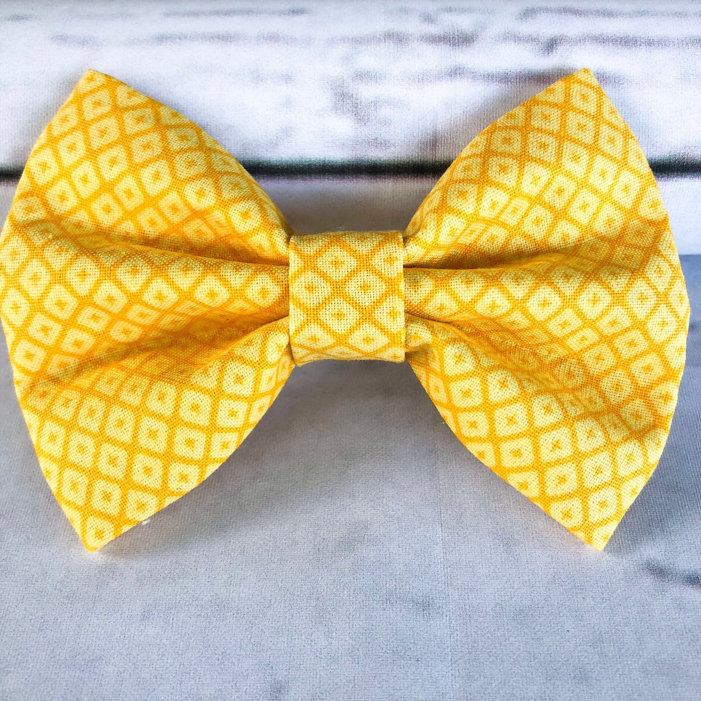 Yellow Spring Dog Bow Tie, Cotton Pet Collar Accessory