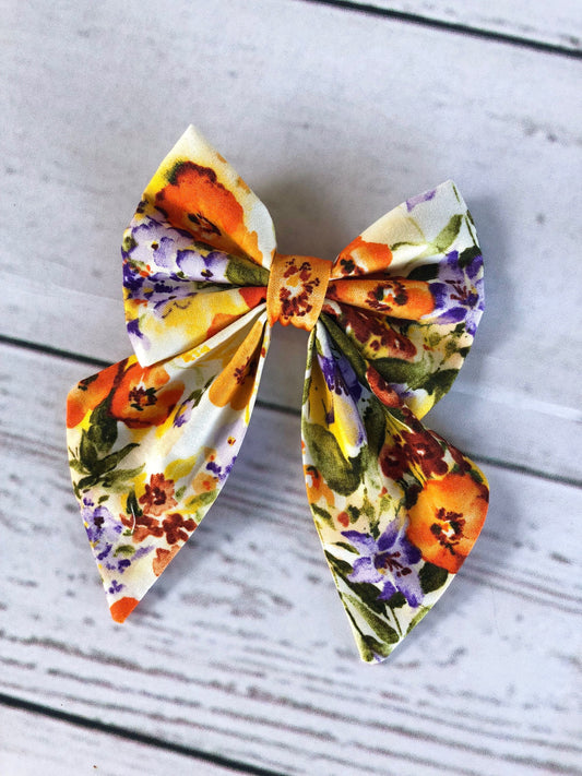 Yellow Spring Bow Tie, Dog Accessories, Dog Clothe, Dog Bow tie, Puppy Bow, Pet Scarf, floral bow