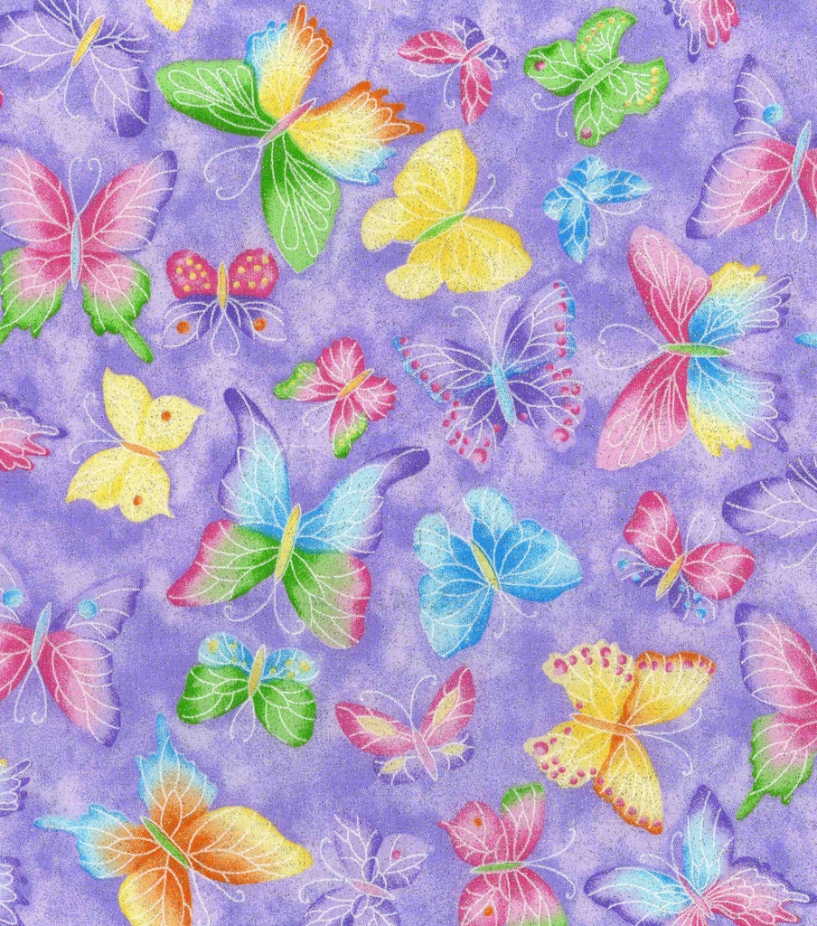 Butterfly with purple and yellow side spring dog Bandana