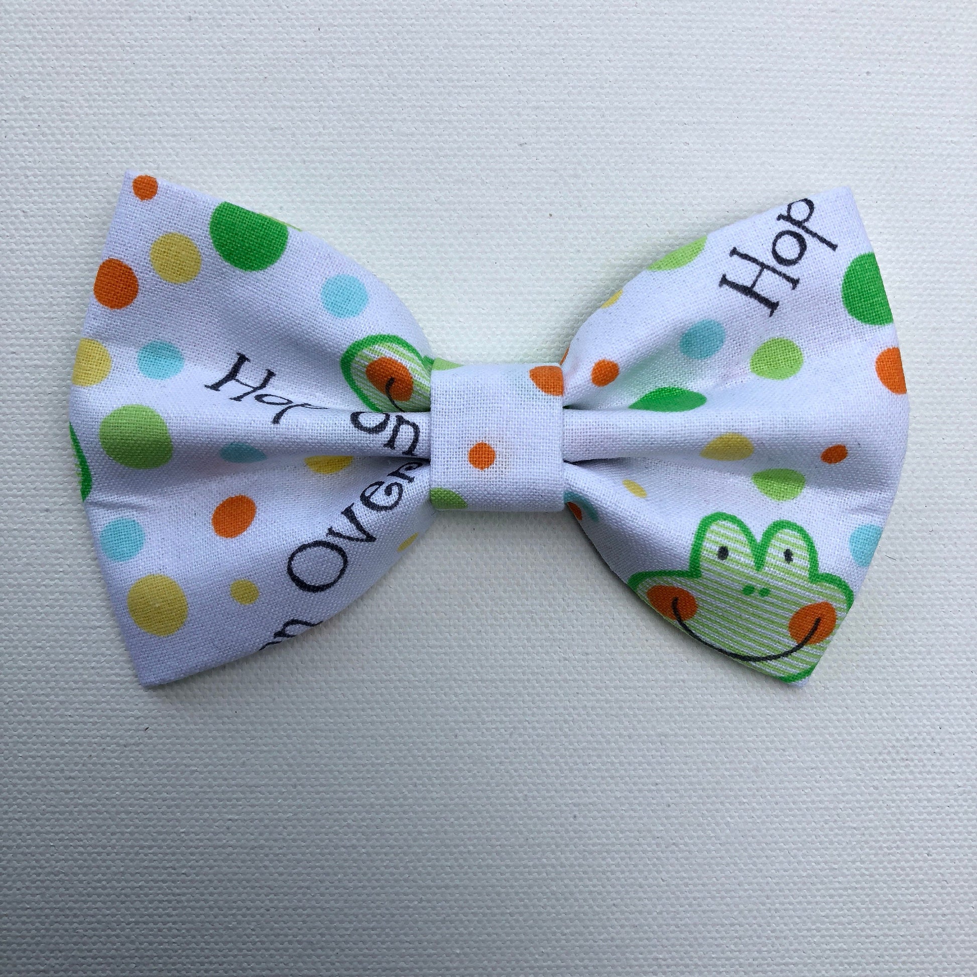 Frog Dog Bow Tie, Summer Pet Collar, Handmade