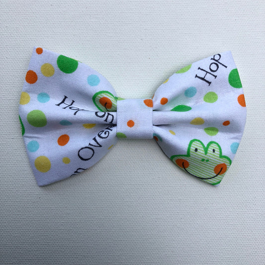 Frog Dog Bow Tie, Summer Pet Collar, Handmade