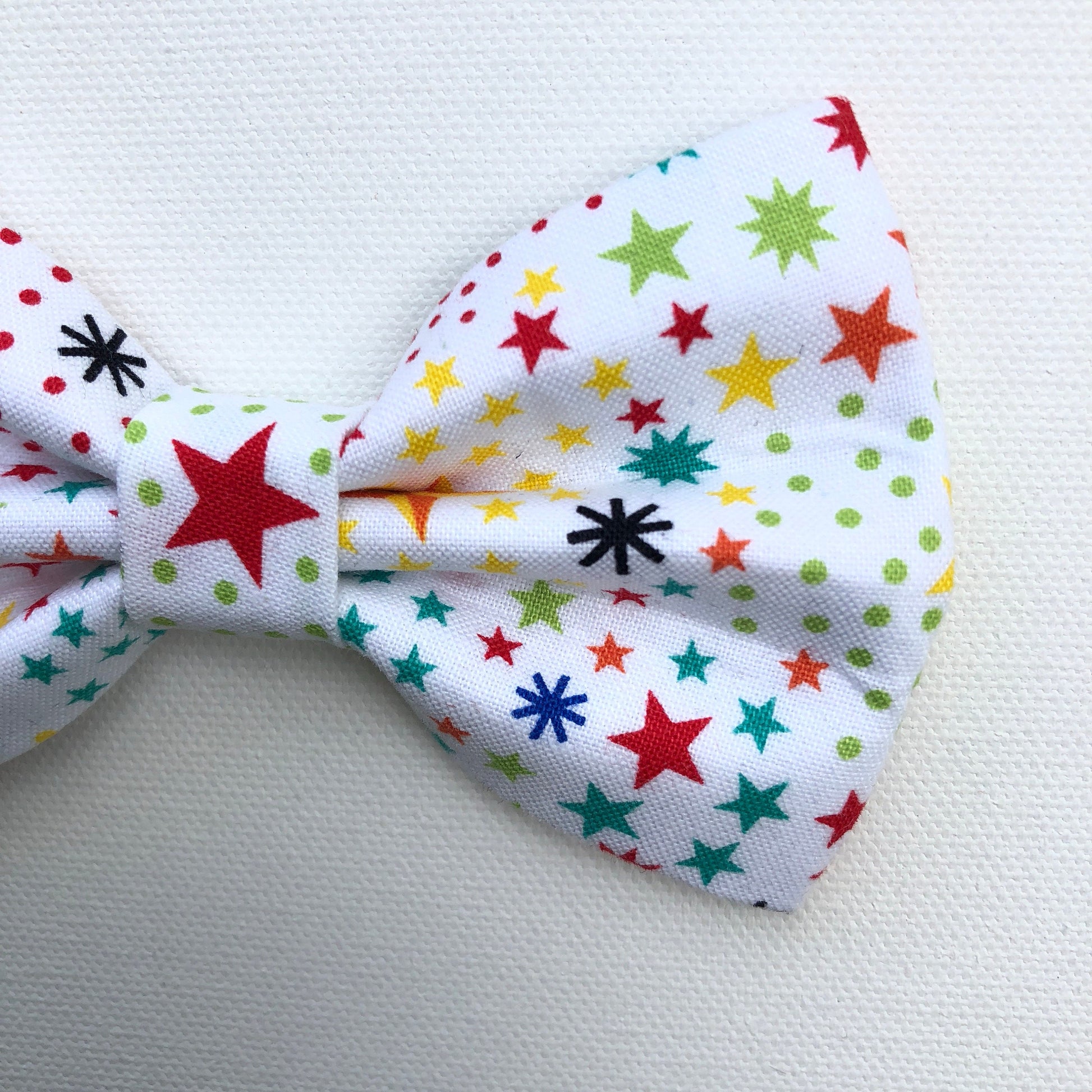 Star Dog Bow Tie, Colorful Puppy Bow, Pet Collar Accessory