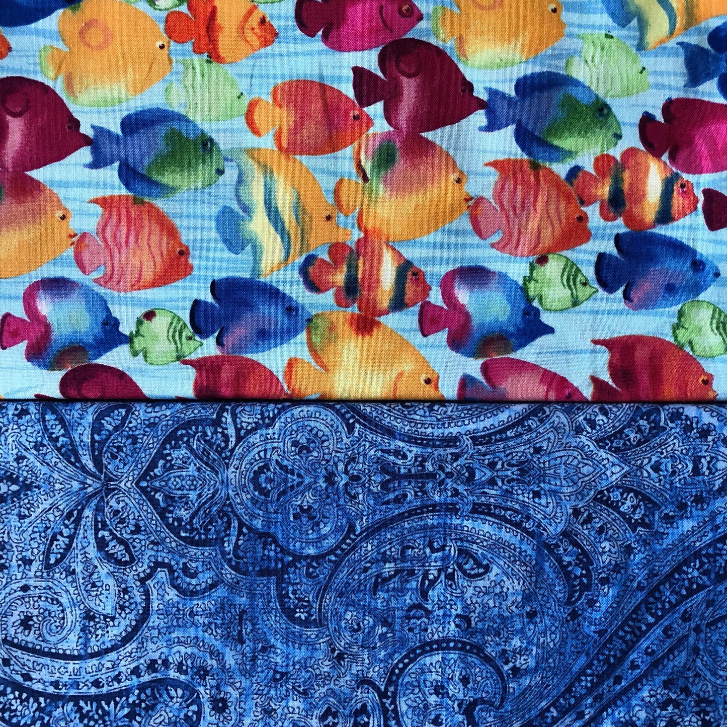 Under the Sea Dog Bandana, Reversible Aquarium Fish Print