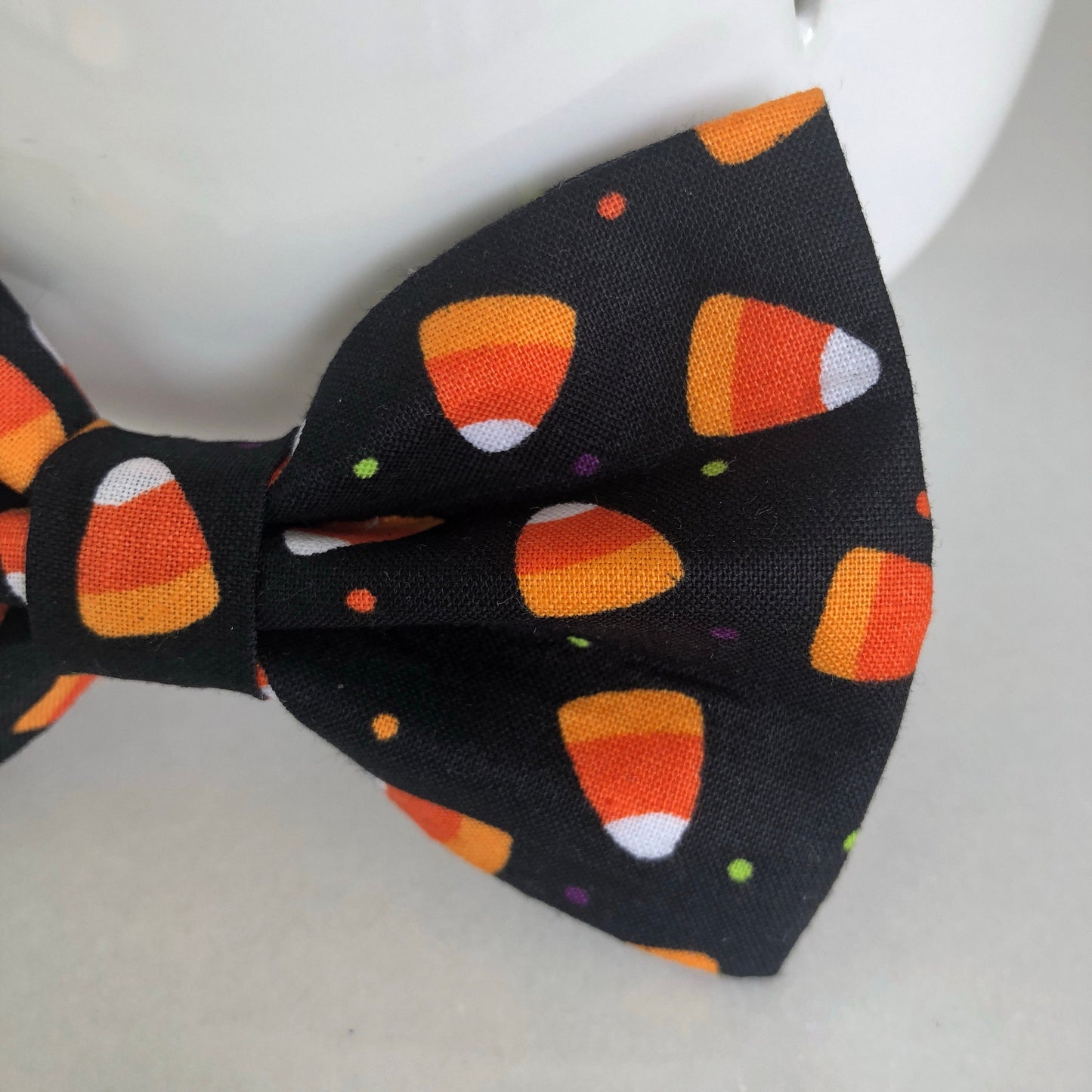 Candy Corn Halloween Dog Bow Tie, Handmade Pet Accessory