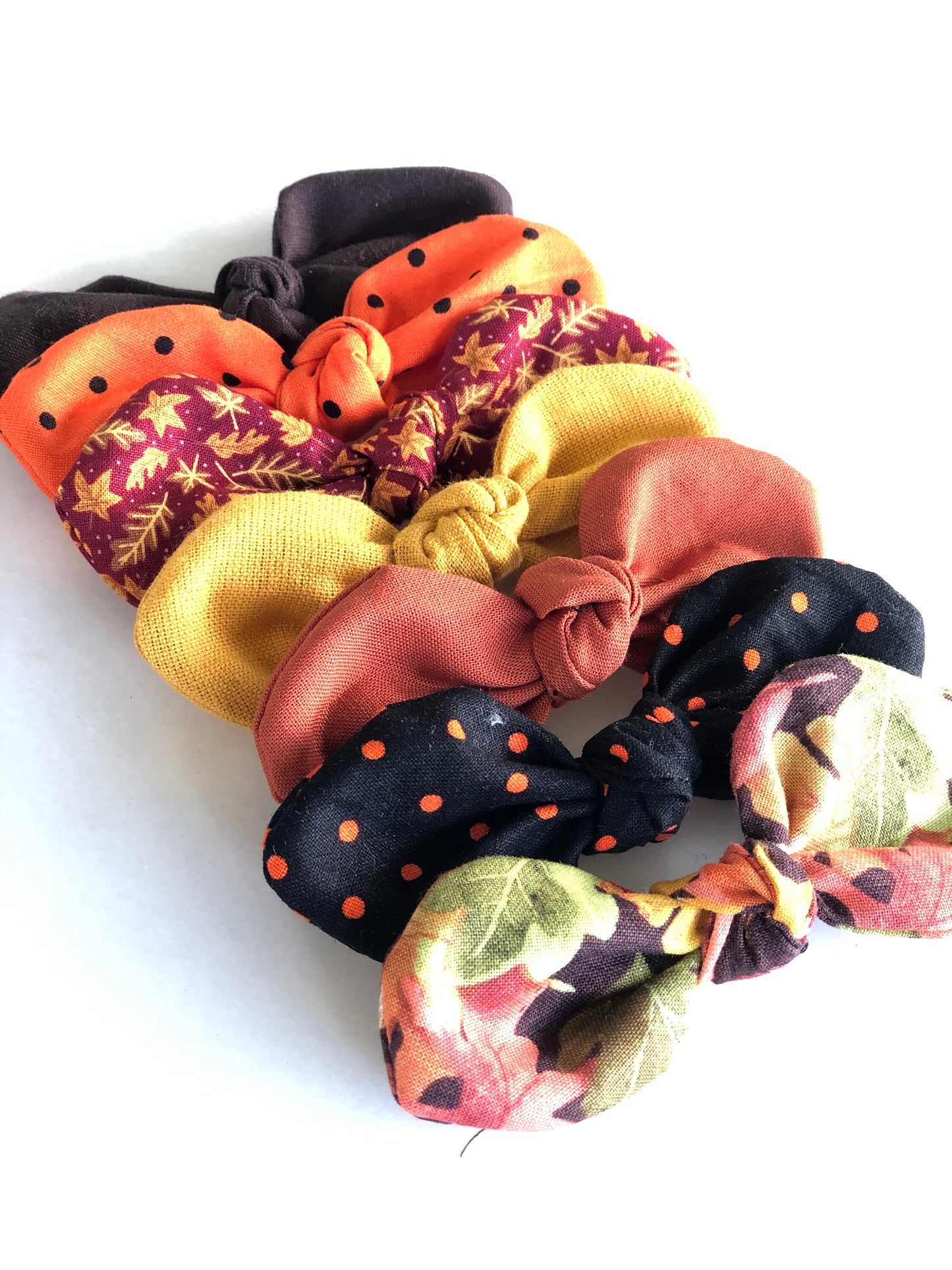 Handmade Fall Dog Bow Clip, Cotton Hair Accessory