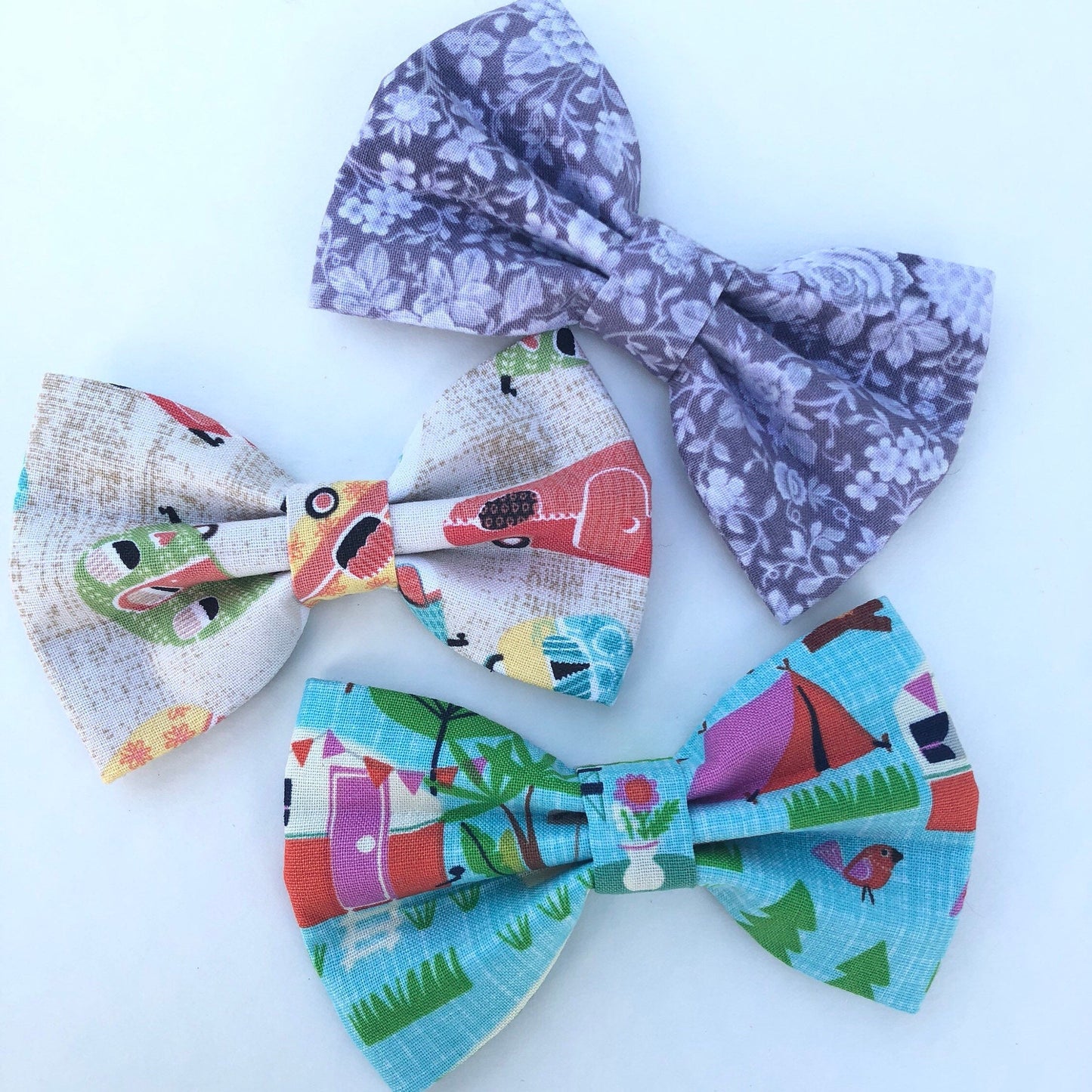 Floral Dog Bow Tie, Purple Lavender Cotton, Handmade Pet Collar