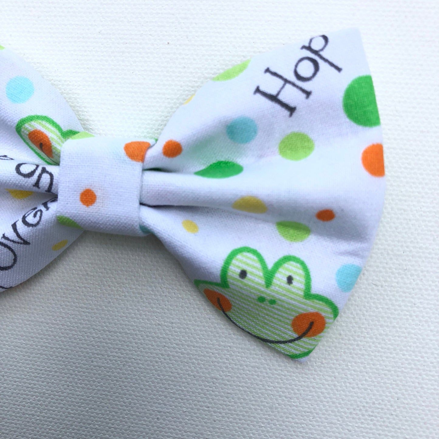 Frog Dog Bow Tie, Summer Pet Collar, Handmade