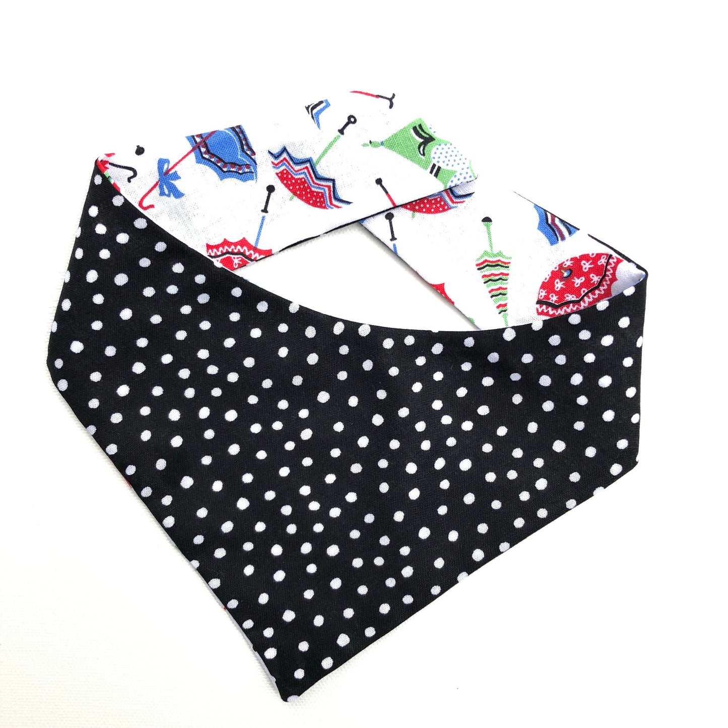 Umbrella Dog Bandana, Reversible Snap-On Pet Scarf