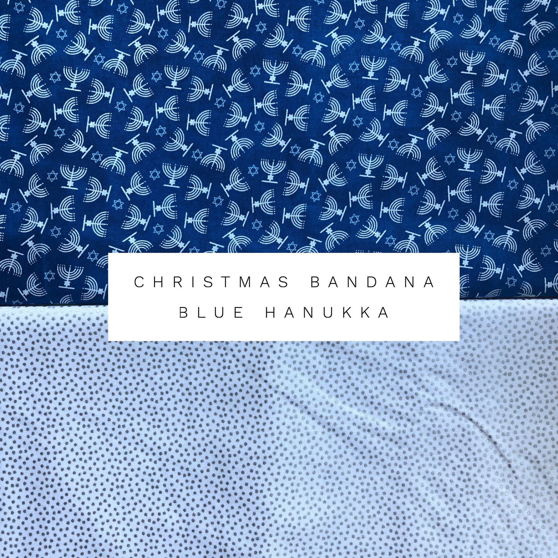New! Hanukkah Dog Bandana, Blue, Reversible dog Bandana, dog bandana, puppy dog bandana, over the collar, tie on bandana
