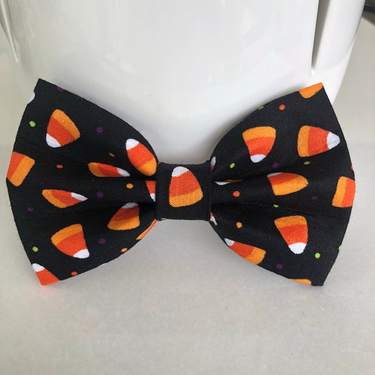 Candy Corn Halloween Dog Bow Tie, Handmade Pet Accessory