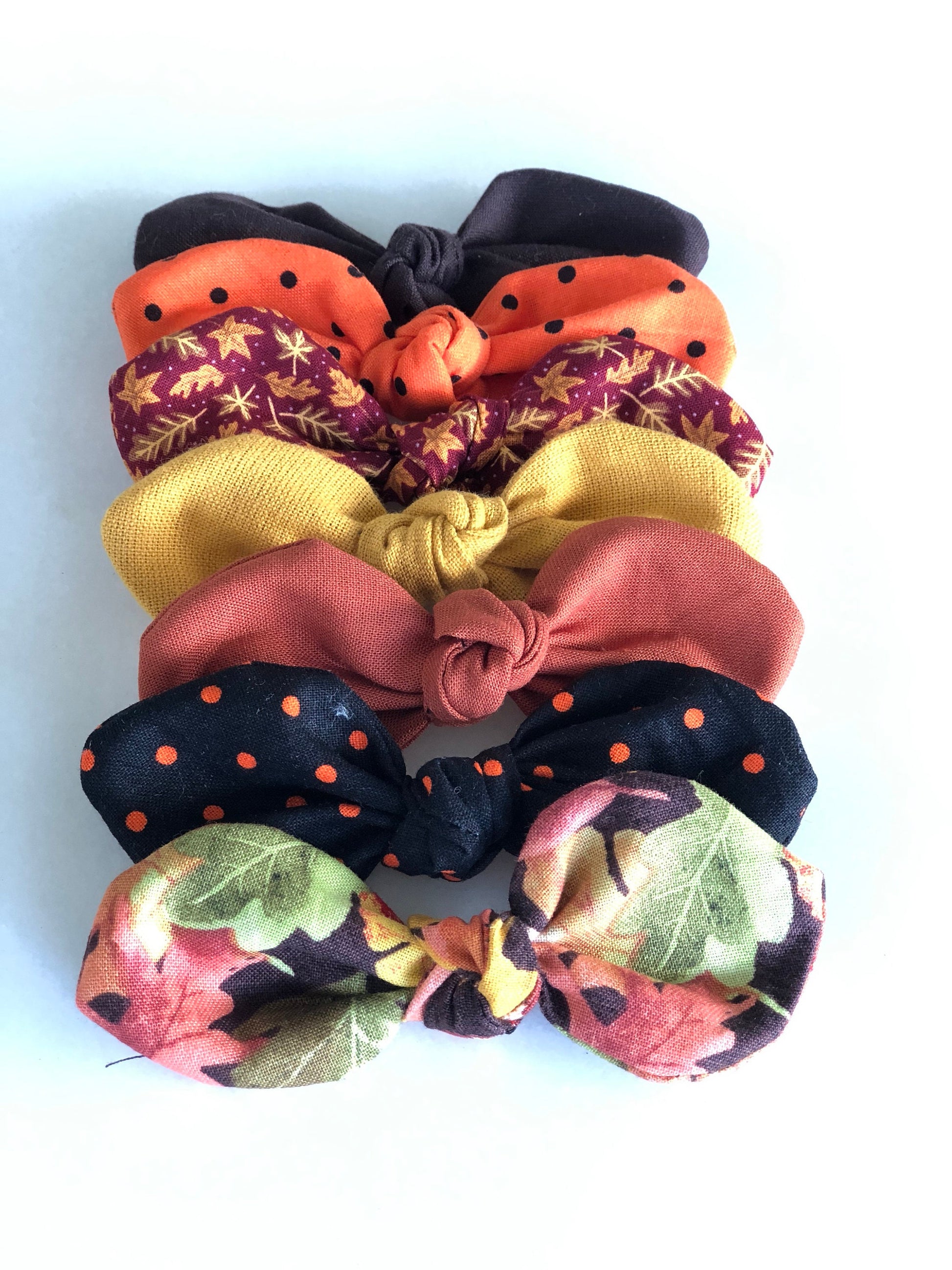 Handmade Fall Dog Bow Clip, Cotton Hair Accessory