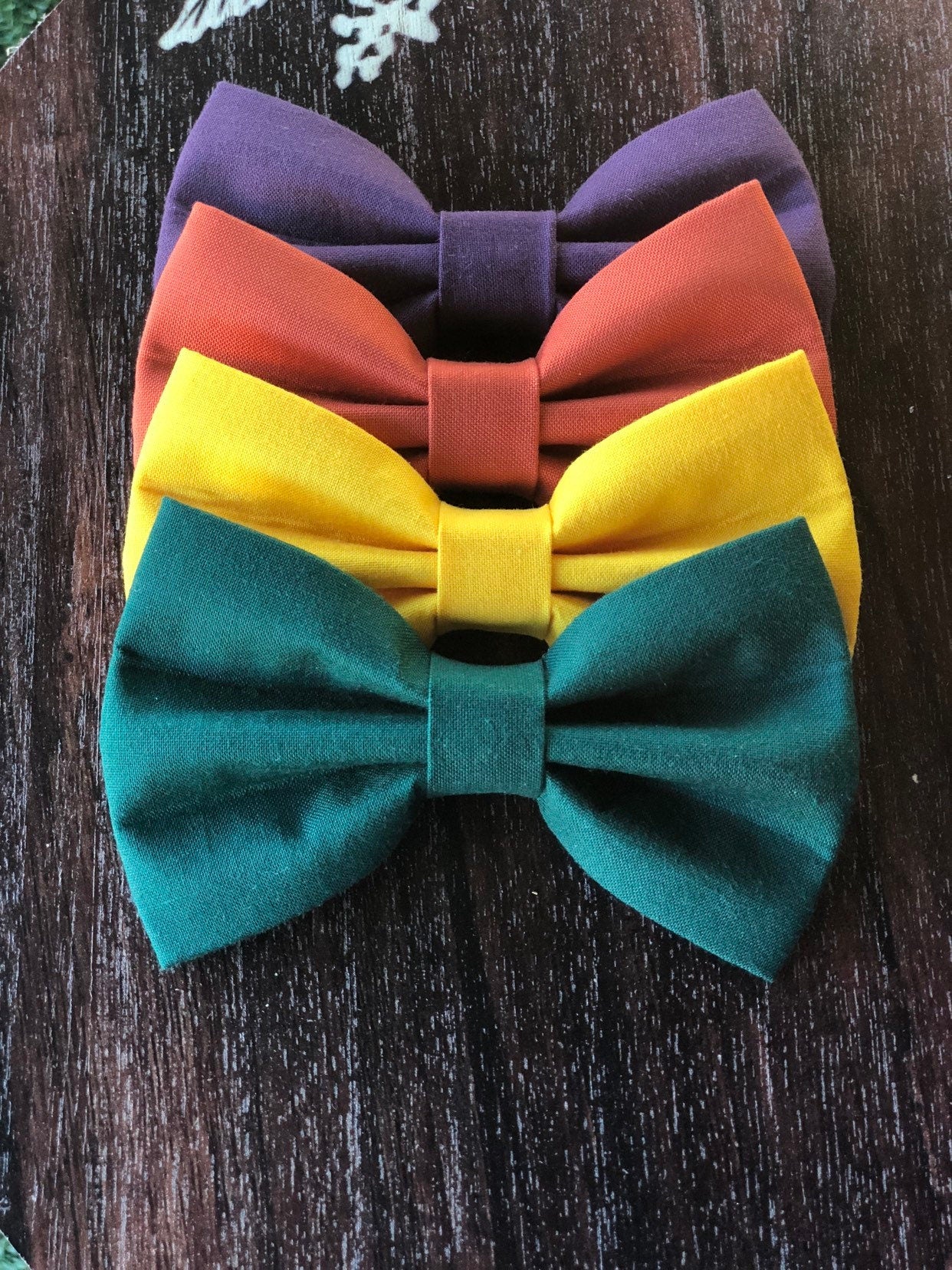 Orange Fall Dog Bow Tie, Autumn Pet Collar Bowtie, Wedding Attire