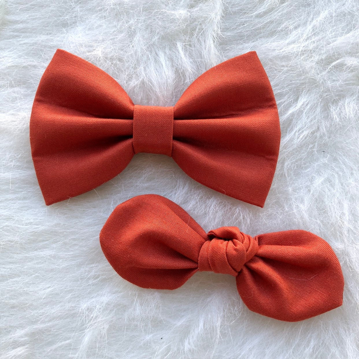 Orange Fall Dog Bow Tie, Autumn Pet Collar Bowtie, Wedding Attire