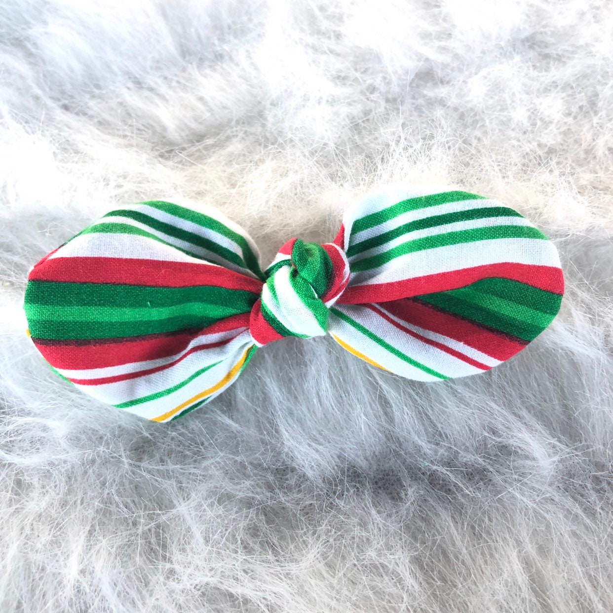 Christmas Dog Bow Clip, Handmade Cotton Hair Accessory