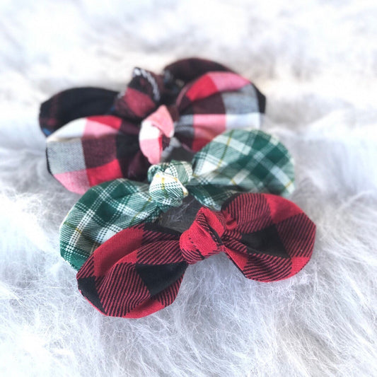 Plaid Dog hair bow clip, girl dog bow, hair clip for dogs, alligator clip, french barrette clip, christmas bow