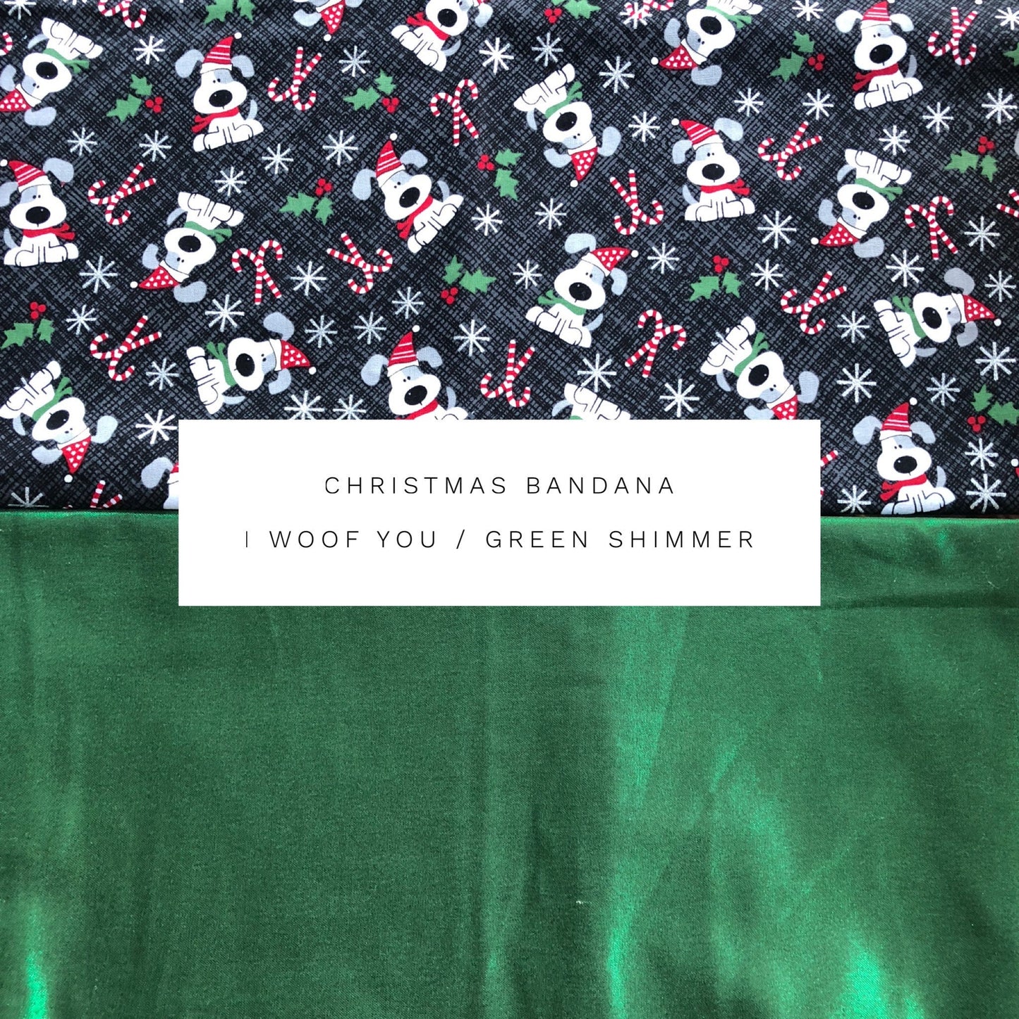 Reversible Christmas Dog Bandana, Over the Collar, Holiday Puppy Bandana