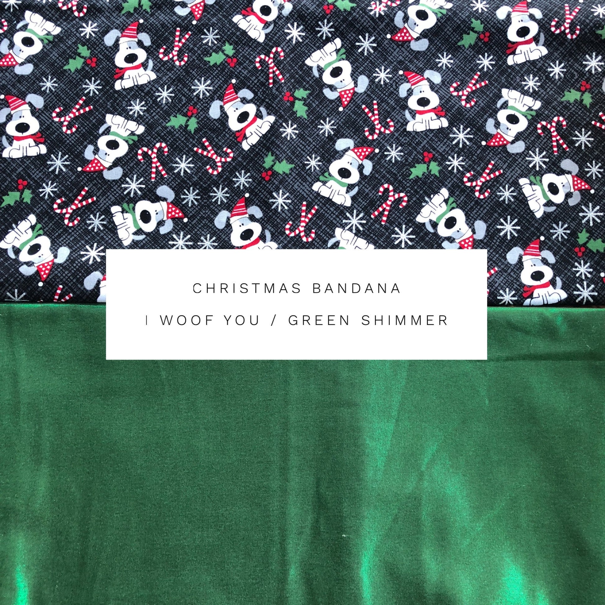 Reversible Christmas Dog Bandana, Over the Collar, Holiday Puppy Bandana