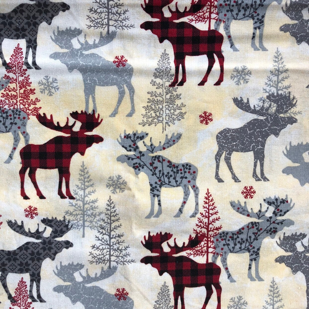 New! Christmas Dog Bandana, buffalo moose, Reversible dog Bandana, dog bandana, puppy dog bandana, over the collar, tie on bandana