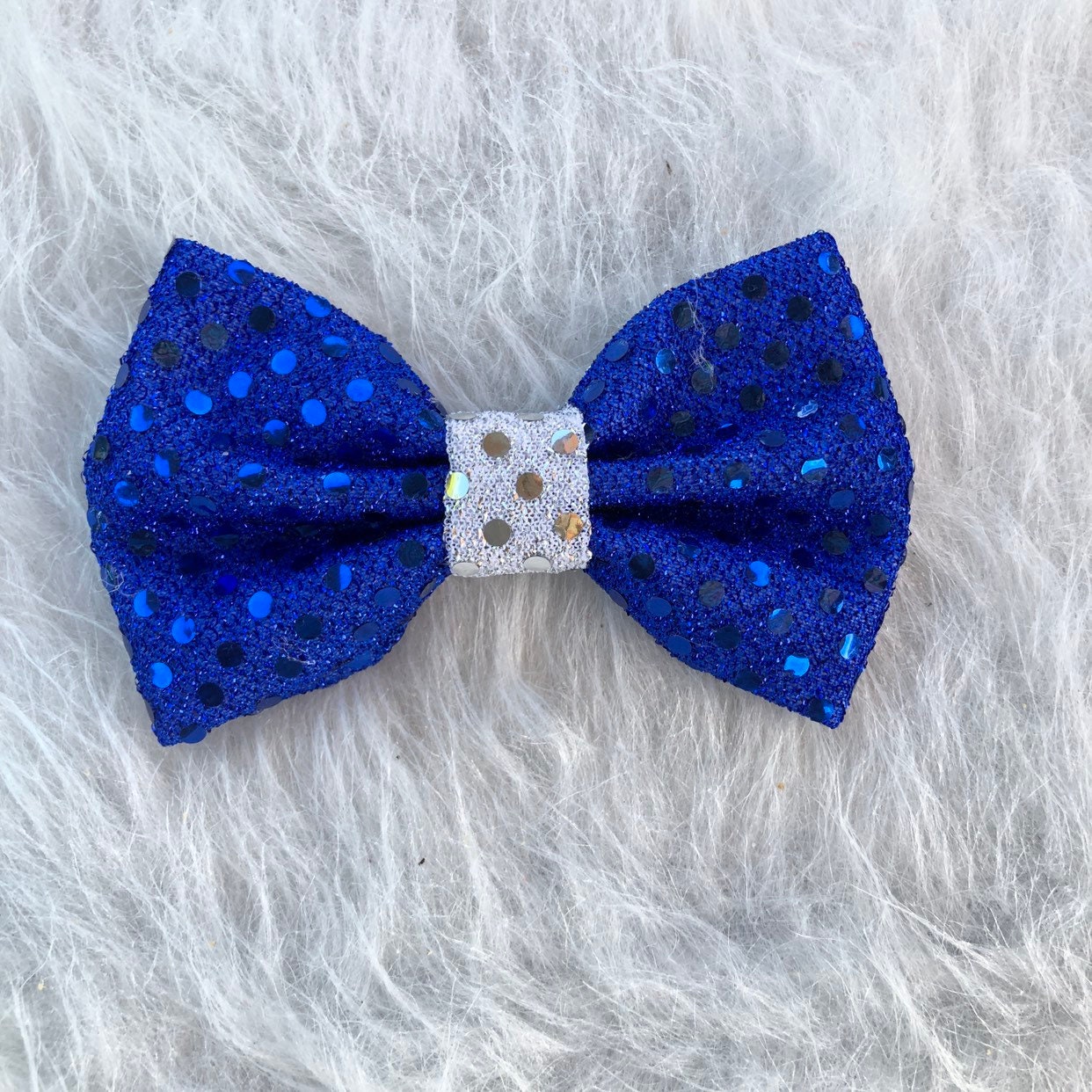 Christmas Blue Glitter Dog Bow Tie