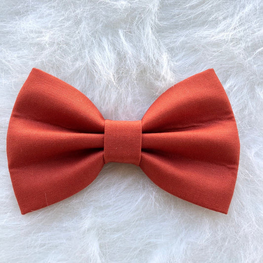 Orange Fall Dog Bow Tie, Autumn Pet Collar Bowtie, Wedding Attire