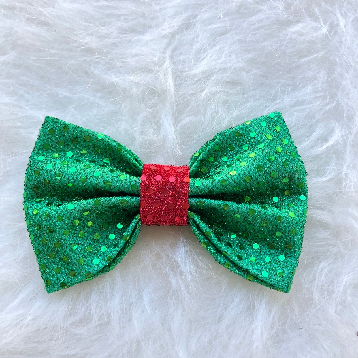 Christmas Green Dog Bow Tie
