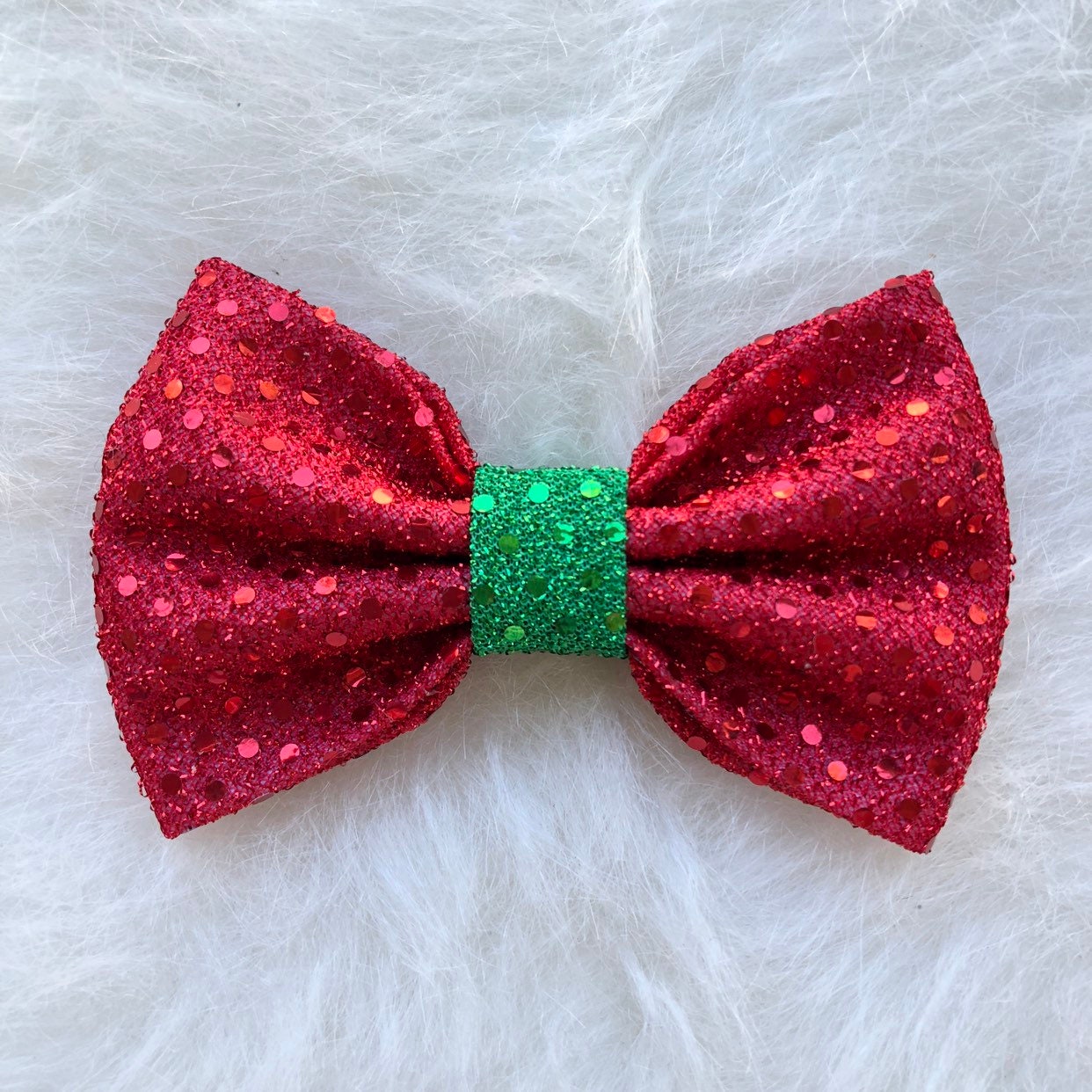 Christmas Red Glitter Dog Bow Tie