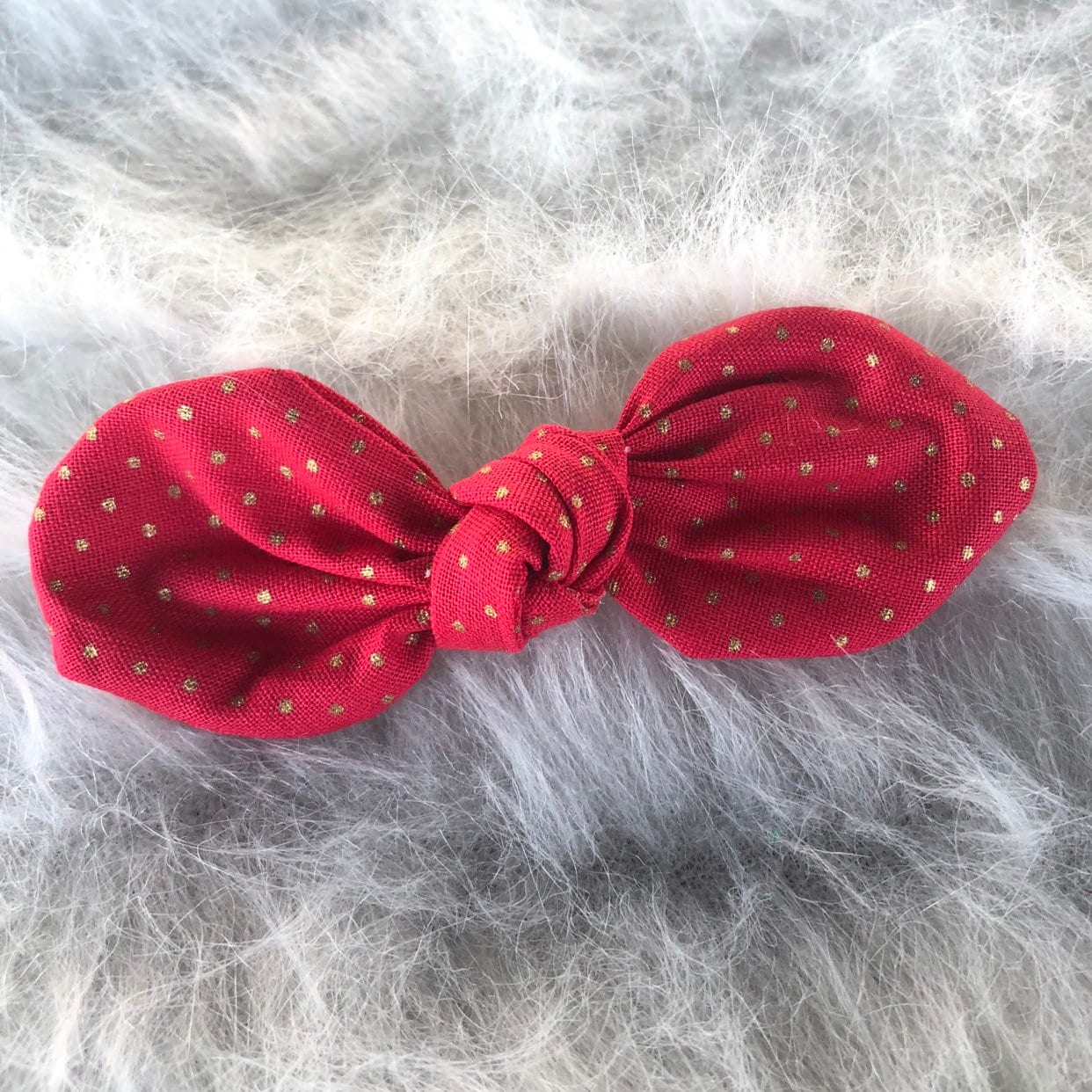 Christmas Dog Bow Clip, Handmade Cotton Hair Accessory