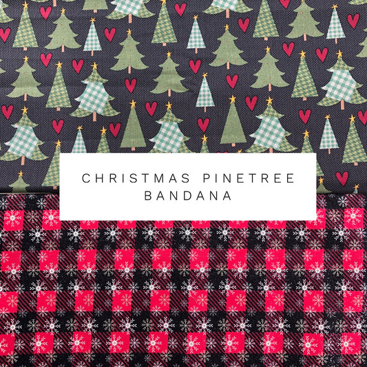 Reversible Christmas Pinetree Dog Bandana