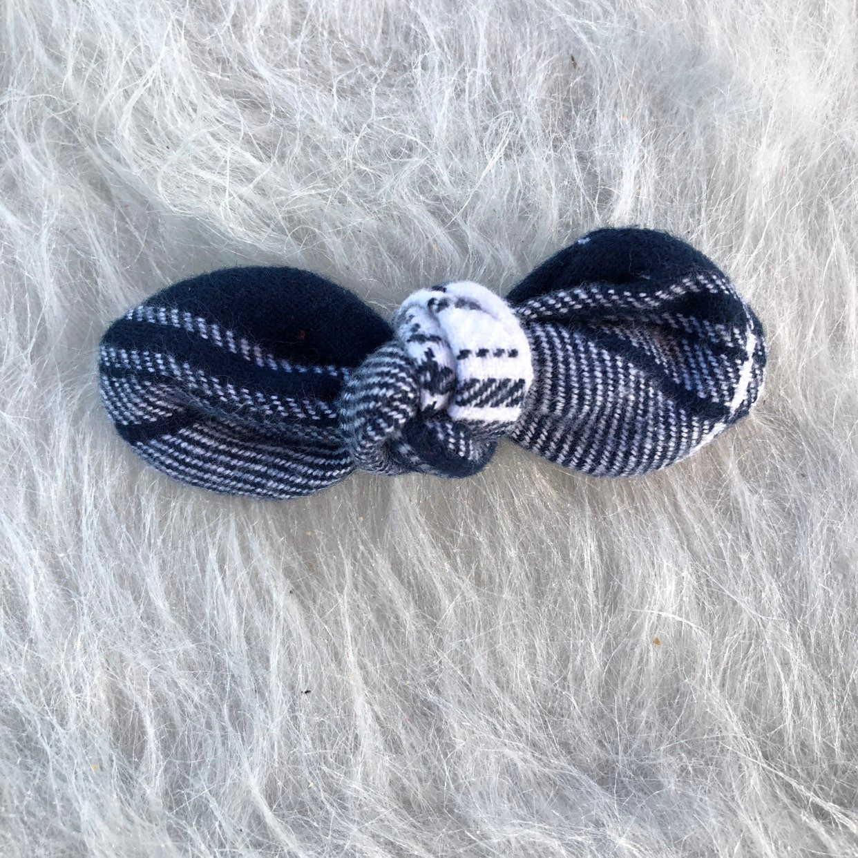 Frayed Navy Blue plaid Dog Bandana, Dog Accessories, Puppy Bow, Pet Scarf, reversible, snaps on, tie on, winter bandana, holiday bandana
