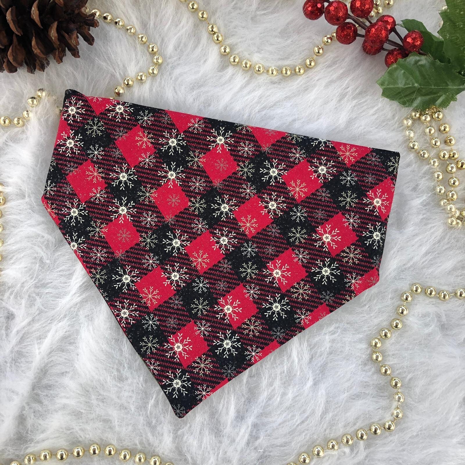 Reversible Christmas Pinetree Dog Bandana
