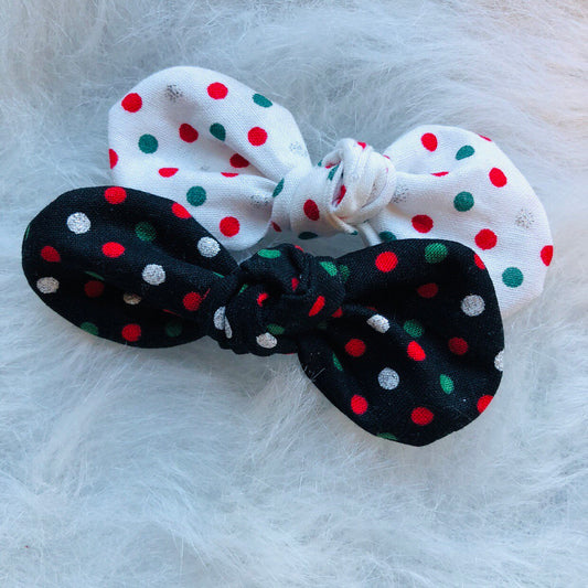 Christmas Polka Dot Dog Bow Clip, Girl Dog Hair Accessory