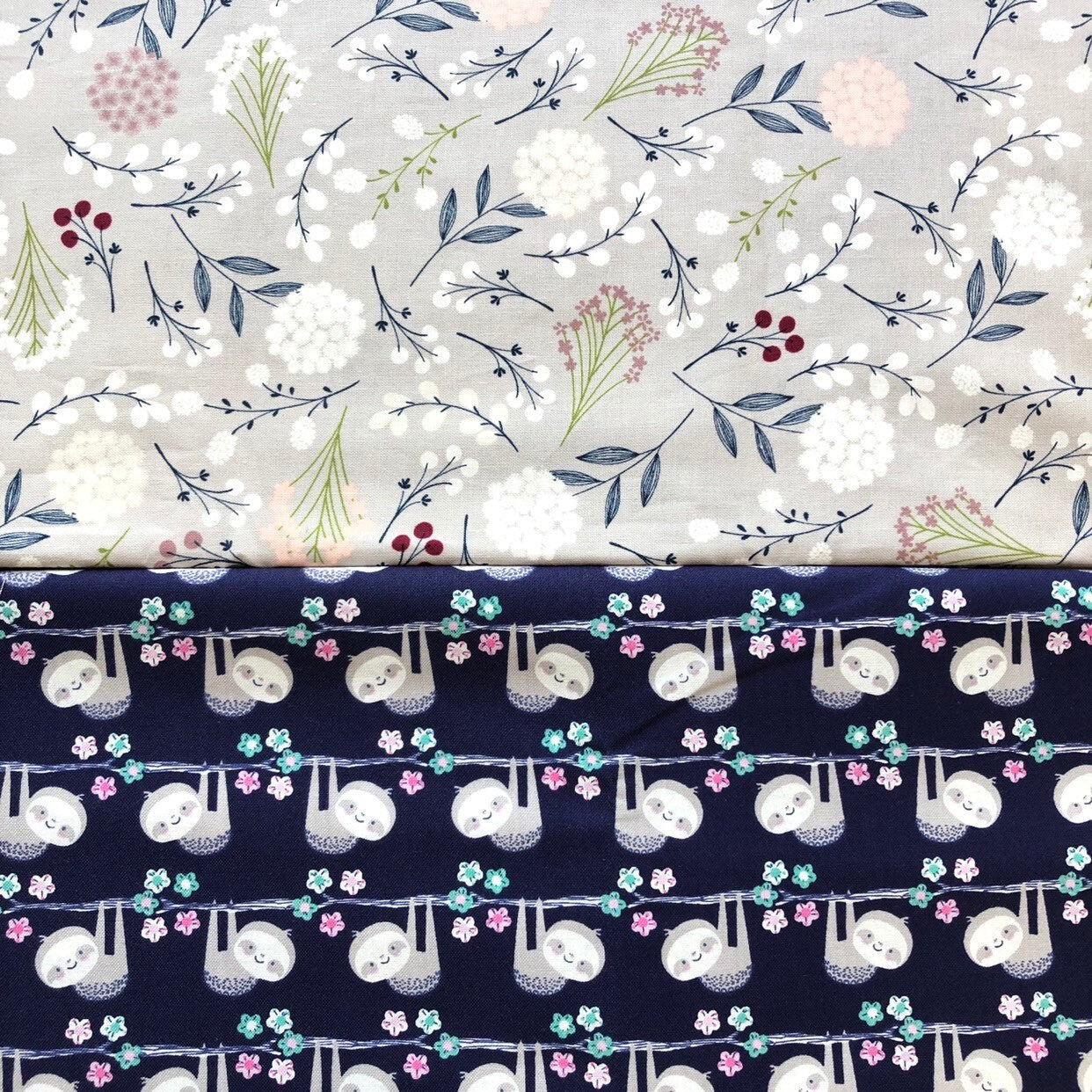 Floral Sloth Dog Bandana, Reversible Pet Scarf