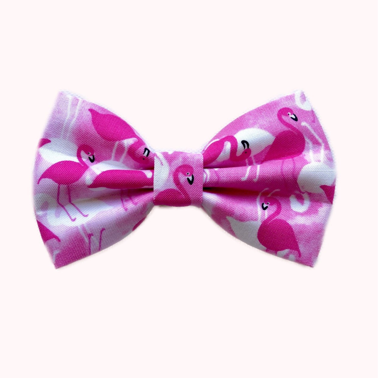 Pink Flamingo Dog Bowtie, Handmade Pet Collar Accessory