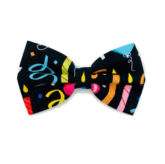 Birthday Candle Dog Bowtie, Handmade Pet Collar Accessory