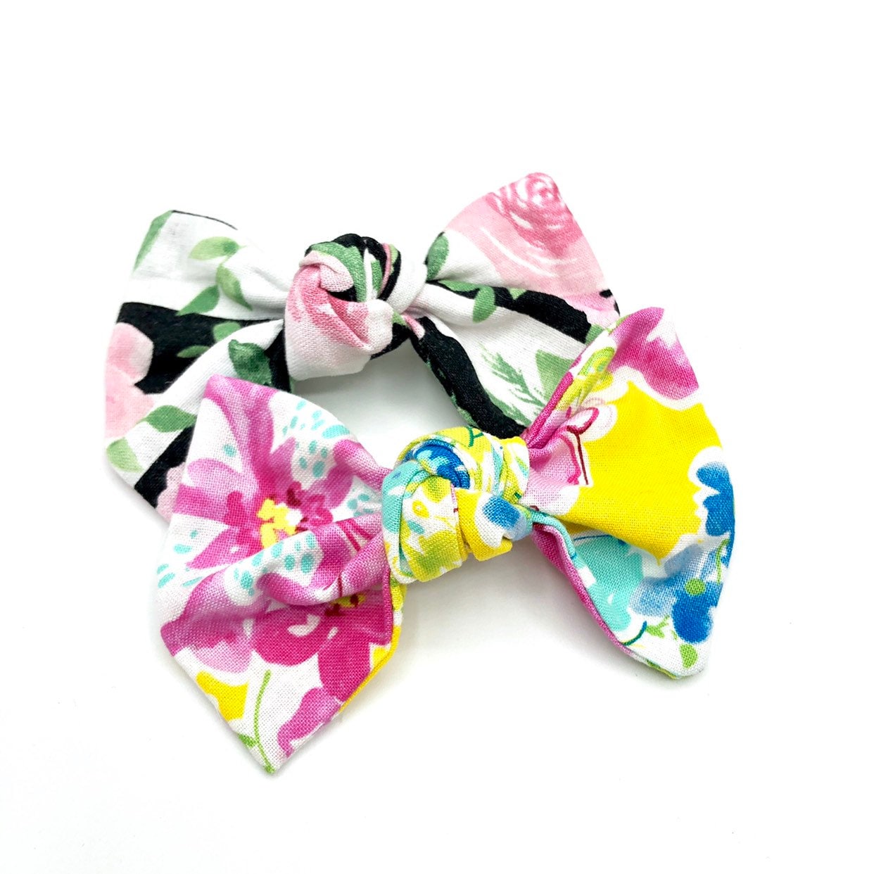 New Tie Bow Floral, Dog hair bow clip, girl dog bow, hair clip for dogs, alligator clip, french barrette clip, summer tie bow,