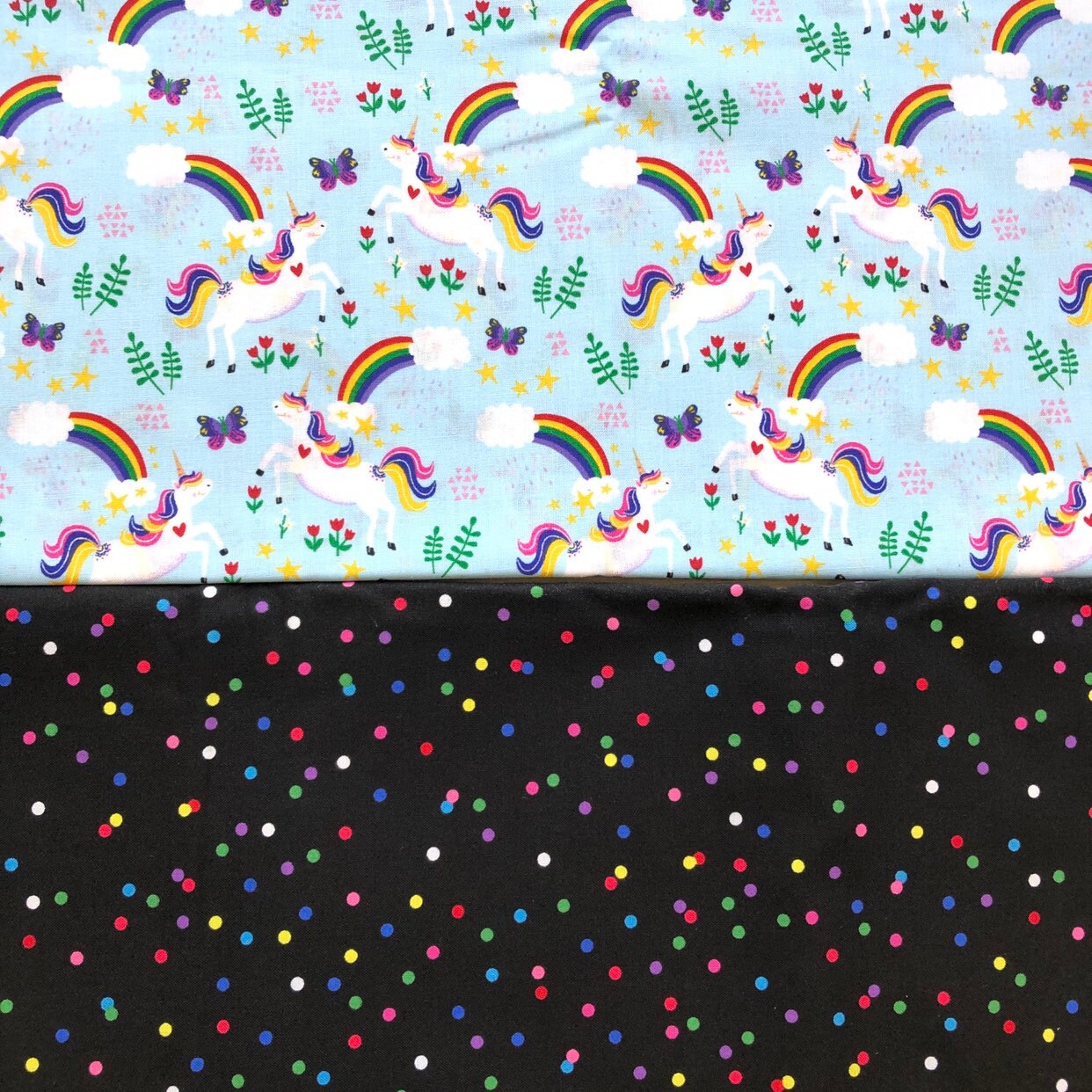 Rainbow Unicorn Dog Bandana, Reversible Snap Pet Scarf