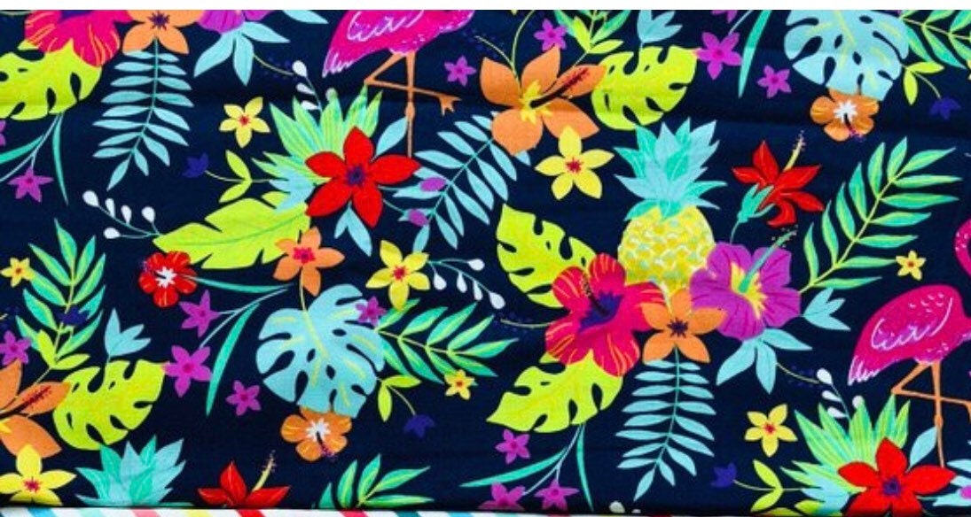 Hawaiian Summer Floral Dog Bowtie