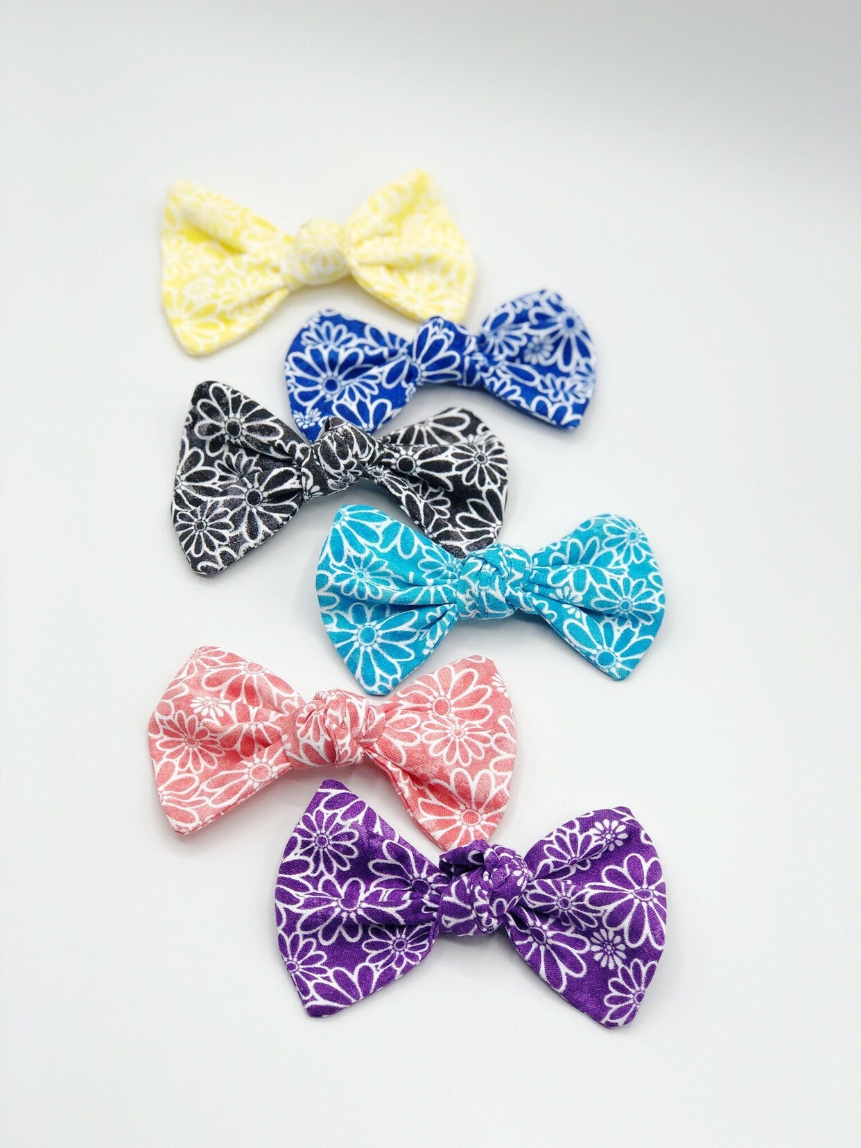 Floral Dog Bow Clip, Tropical Spring Cotton Hair Accessory