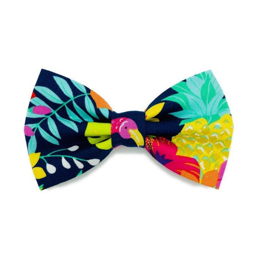 Hawaiian Summer Floral Dog Bowtie