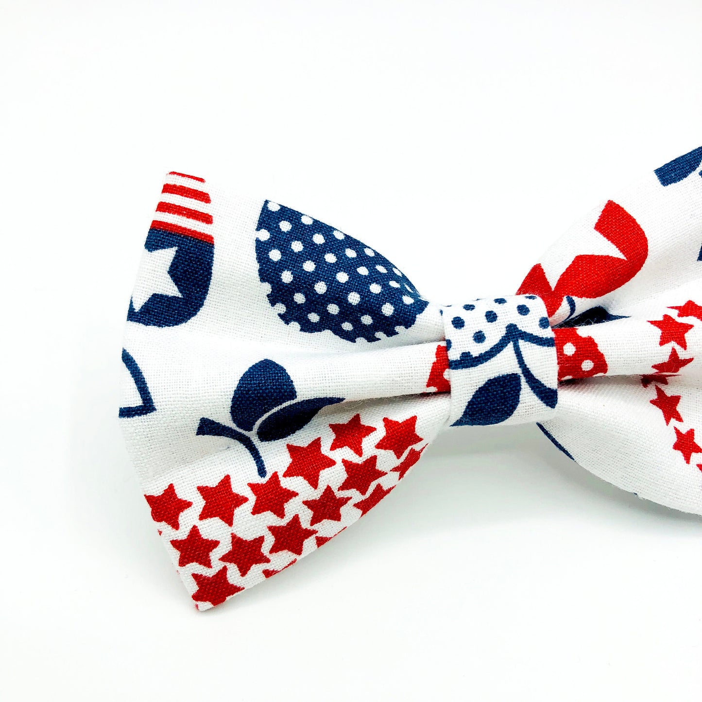 Patriotic Stars Dog Bowtie, Nautical Pet Collar Accessory