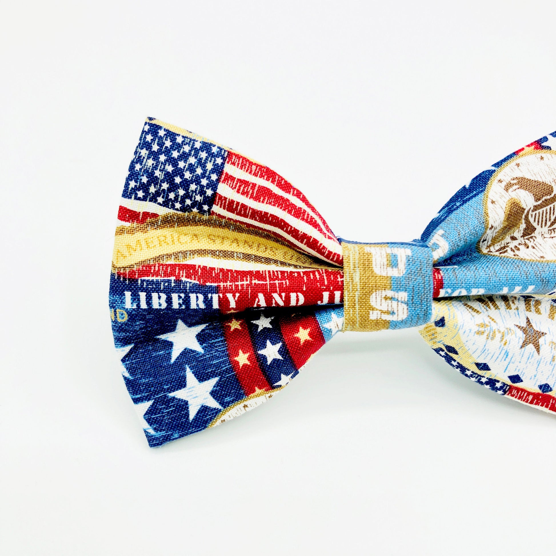 American Flag Dog Bowtie, Patriotic Pet Collar Accessory