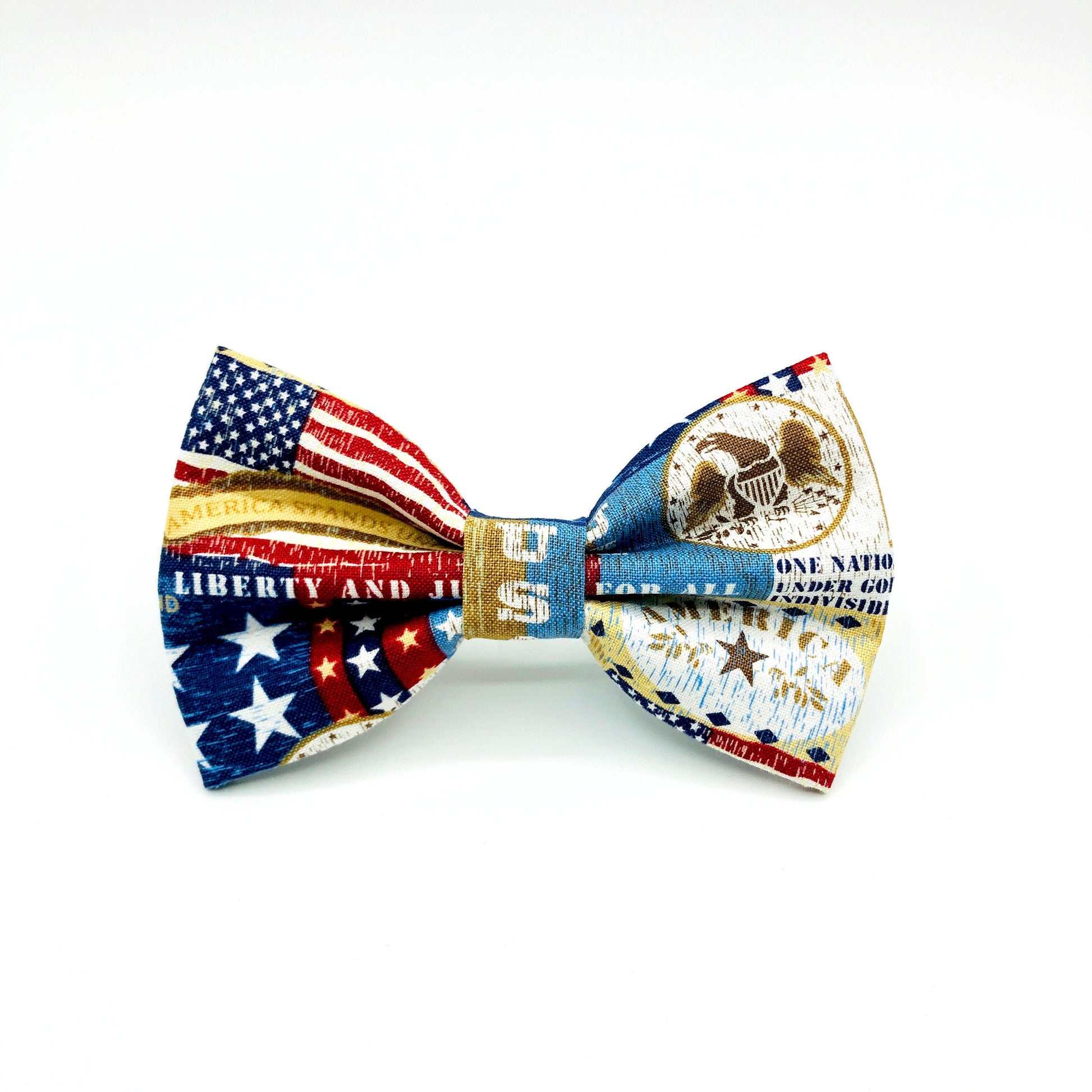 American Flag Dog Bowtie, Patriotic Pet Collar Accessory