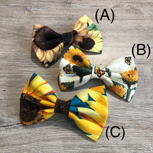 Sunflower Dog Bowtie, pet accessories, bow ties, dog accessories, dog collar, pet bow tie, fall bow ties